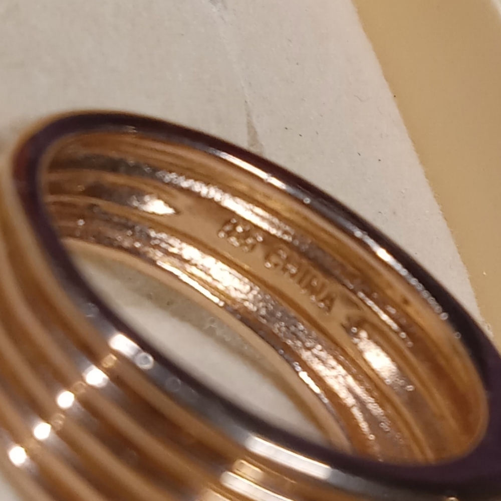 Sterling Silver 925 Gold Tone Pink Gemstone  Ring size 6 - Picture 13 of 13